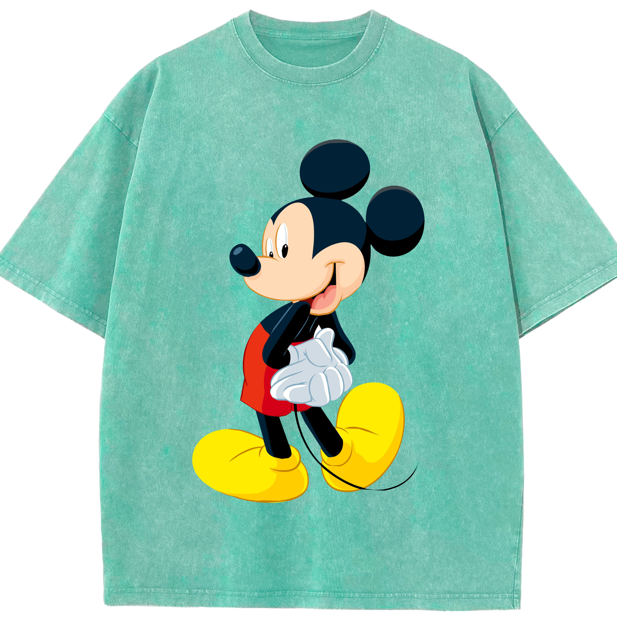 （画像用） ミッキーマウス Mickey Mouse 綿100% ヴィンテージ風 半袖Tシャツ（フロントプリント）